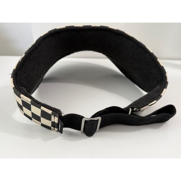 Vans Off the Wall Black White Checkered Adjustable Sun Visor Hat - Picture 4 of 4